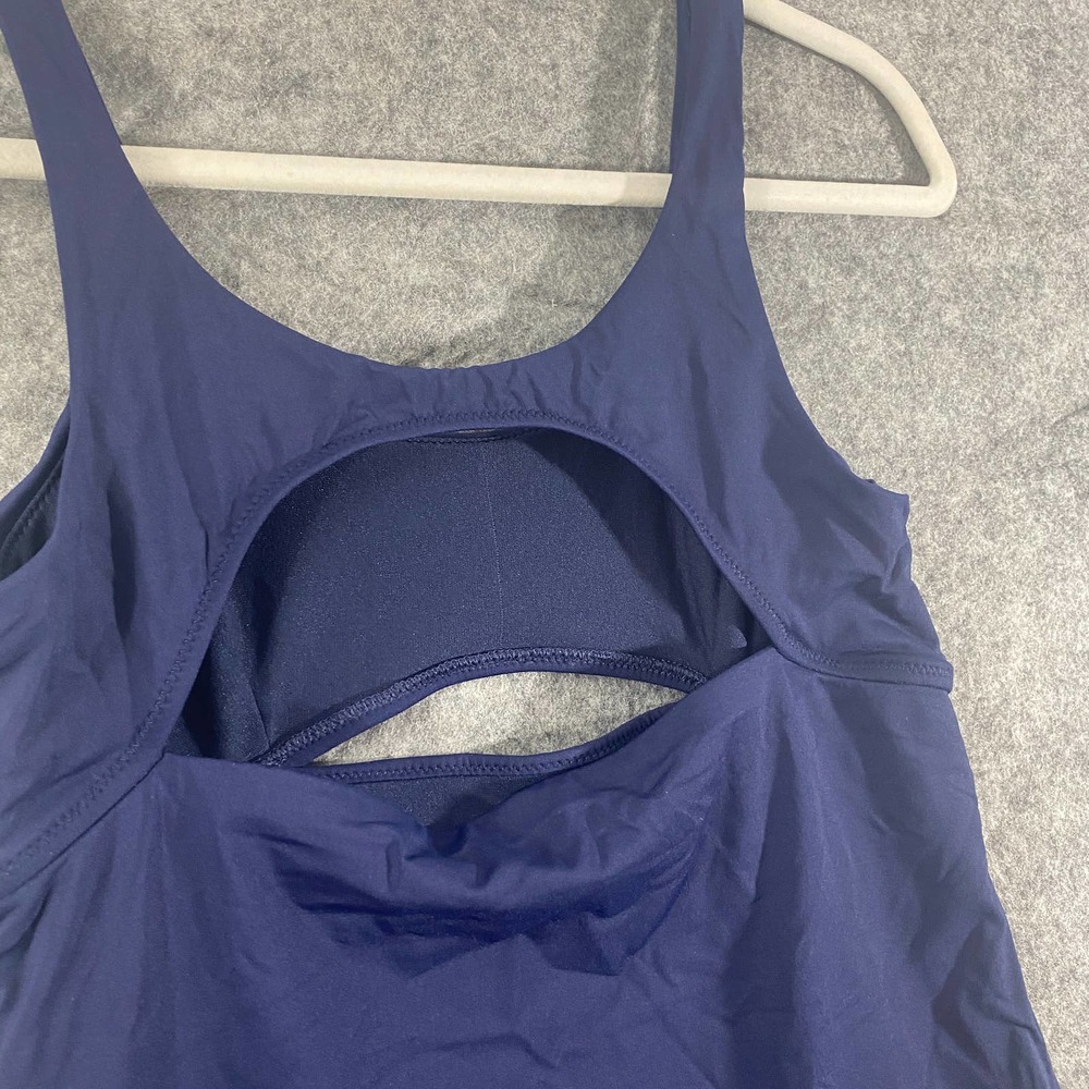 Athleta Tankini Top Small Navy Blue Mod Block Cutout Swim Tank - Picture 5 of 11